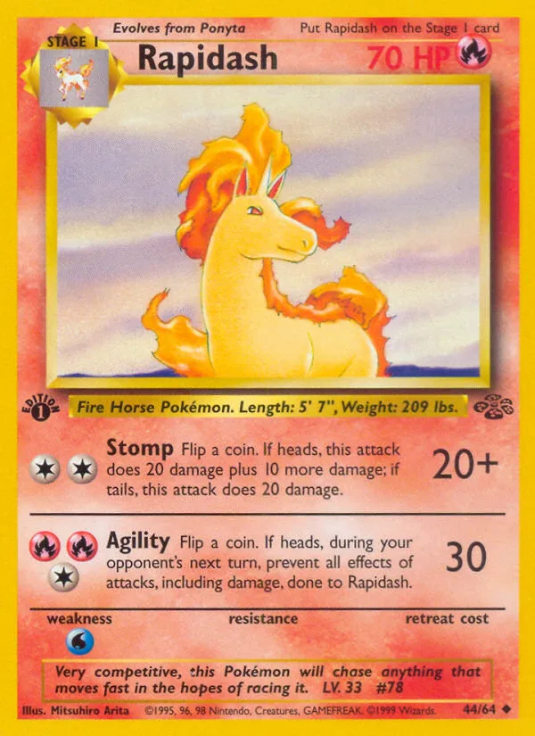 Rapidash #44 Jungle Pokemon card