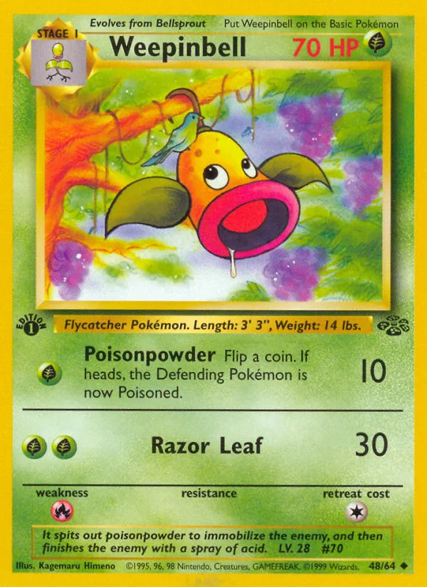 Weepinbell #48 Jungle Pokemon card