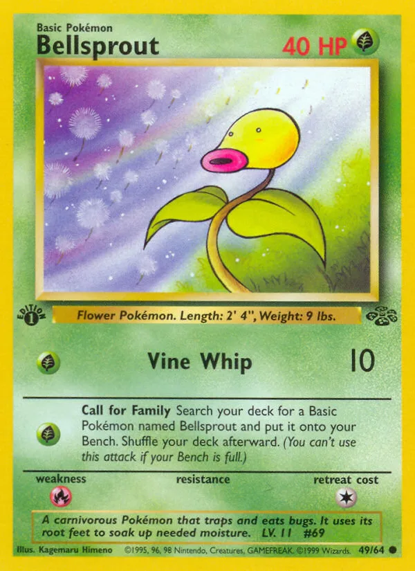 Bellsprout #49 Jungle Pokemon card