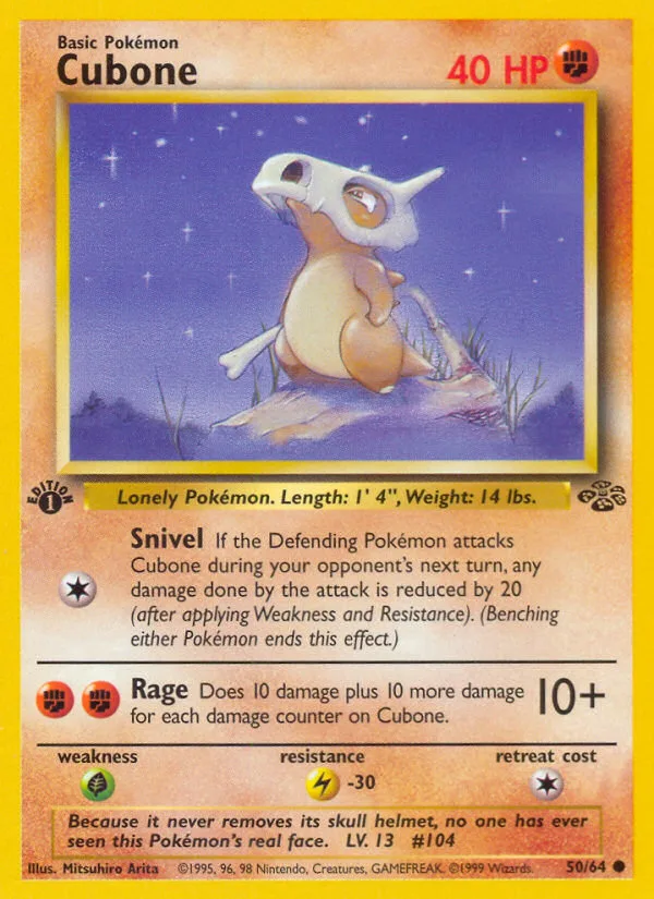 Cubone #50 Jungle Pokemon card