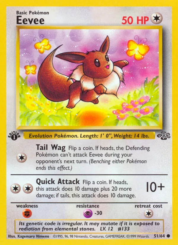 Eevee #51 Jungle Pokemon card