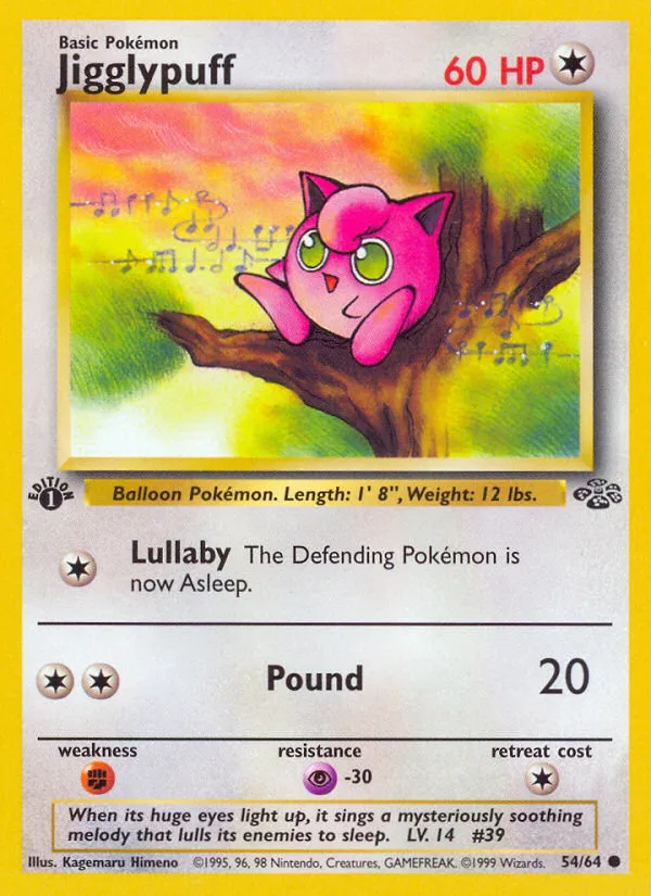 Jigglypuff #54 Jungle Pokemon card