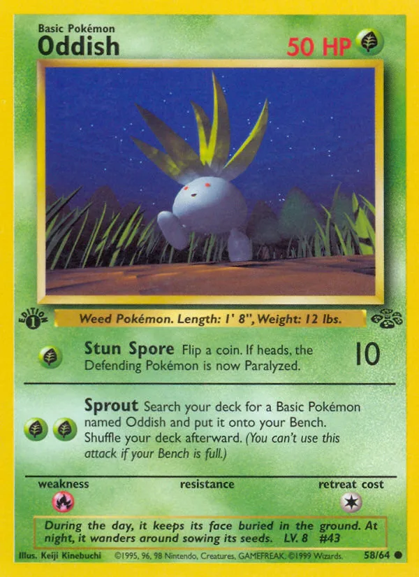 Oddish #58 Jungle Pokemon card