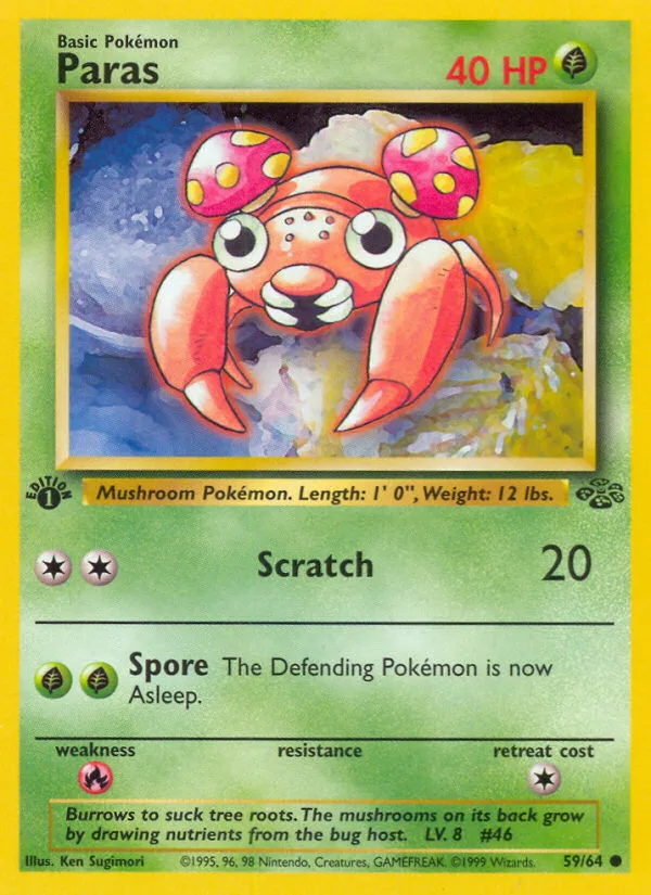 Paras #59 Jungle Pokemon card
