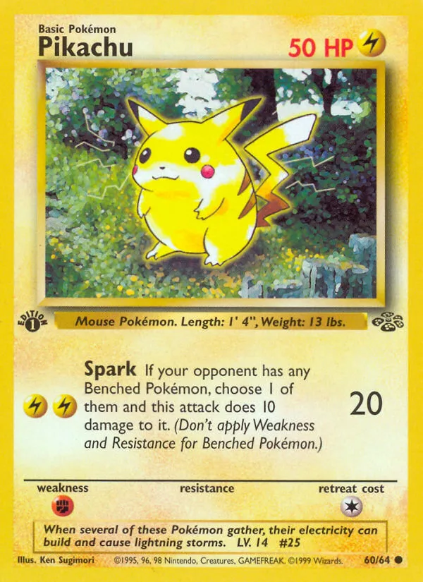 Pikachu #60 Jungle Pokemon card