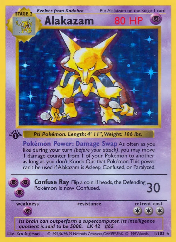 Alakazam #1 Base Pokemon card