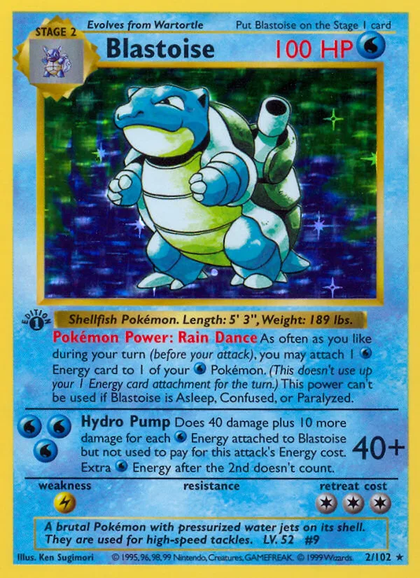Blastoise #2 Base Pokemon card