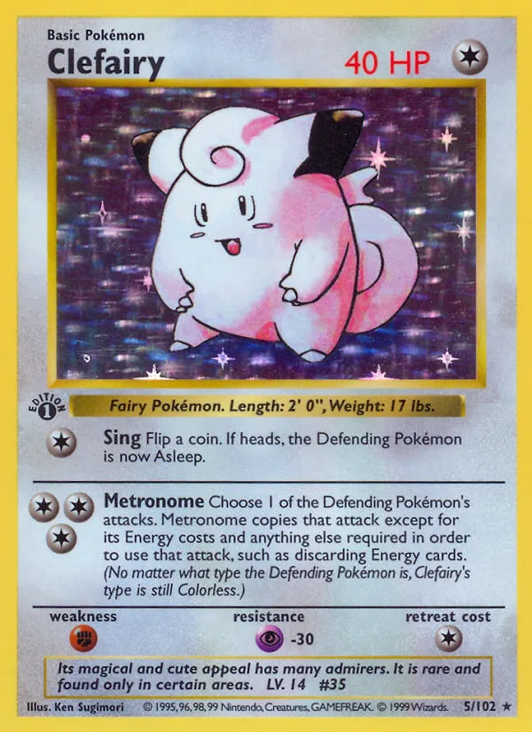 Clefairy #5 Base Pokemon card