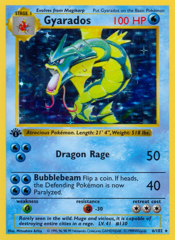 Gyarados #6 Base Pokemon card