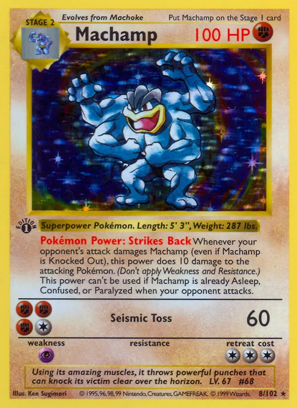Machamp #8 Base Pokemon card