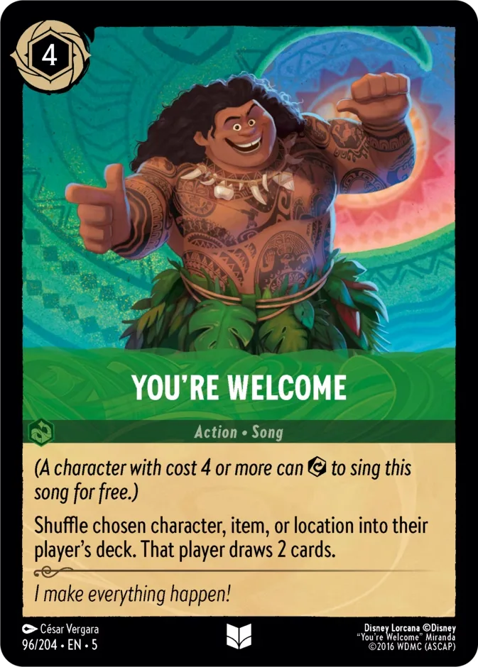 You're Welcome #96 Shimmering Skies Disney Lorcana card