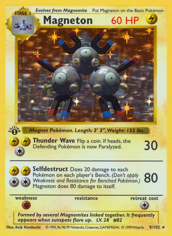 Magneton #9 Base Pokemon card