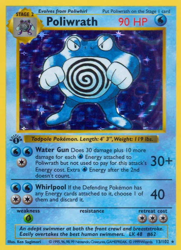 Poliwrath #13 Base Pokemon card