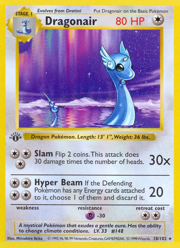 Dragonair #18 Base Pokemon card