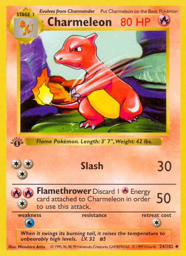 Charmeleon #24 Base Pokemon card