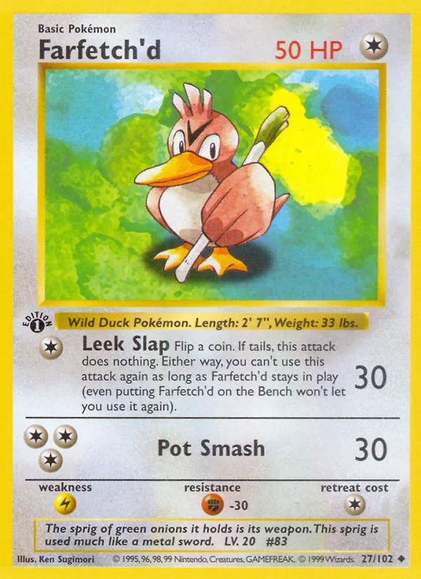 Farfetch'd #27 Base Pokemon card