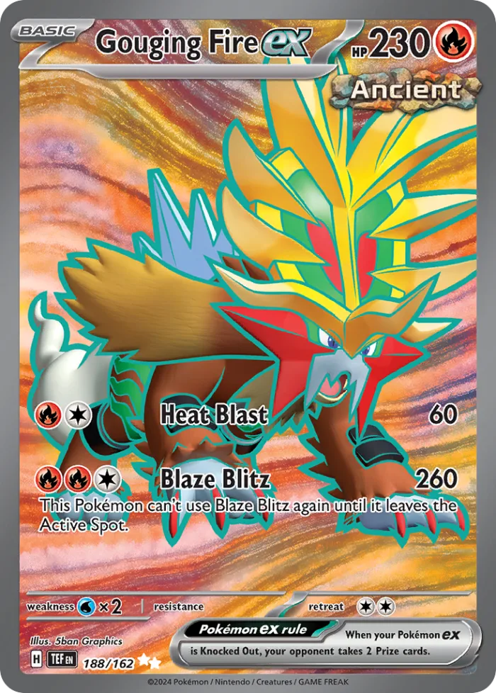 Gouging Fire ex #188 Temporal Forces Pokemon card