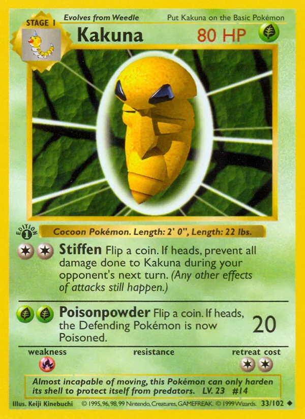Kakuna #33 Base Pokemon card