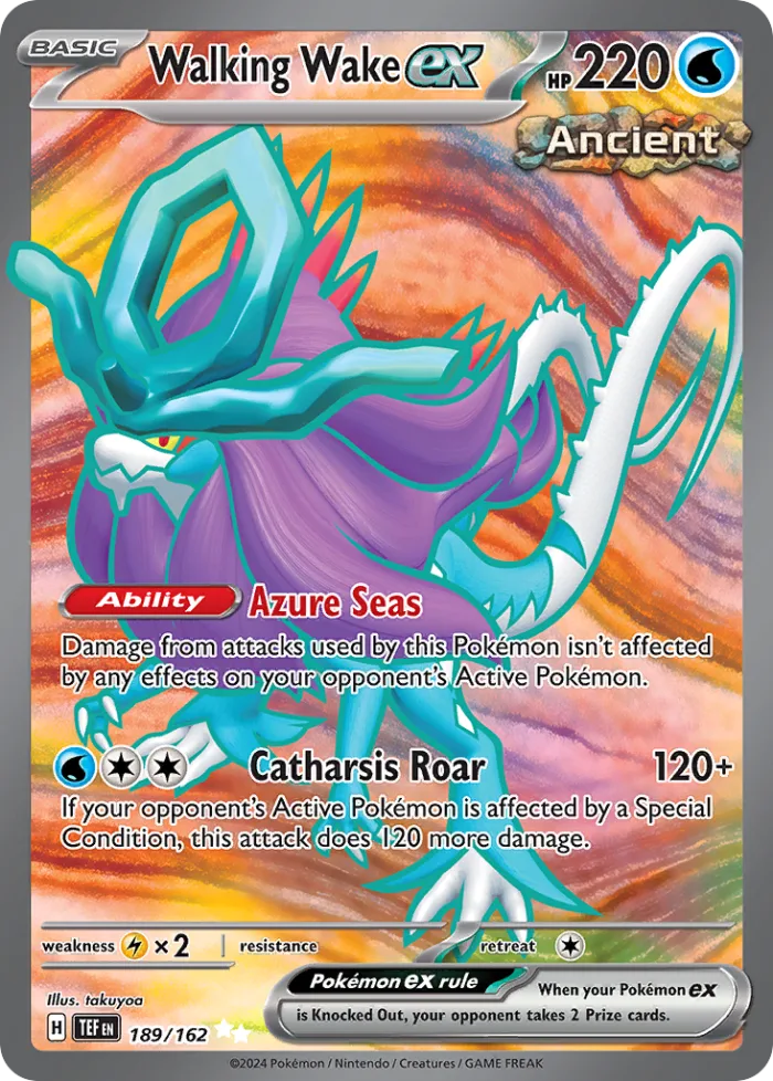 Walking Wake ex #189 Temporal Forces Pokemon card
