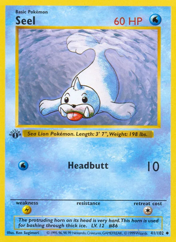 Seel #41 Base Pokemon card