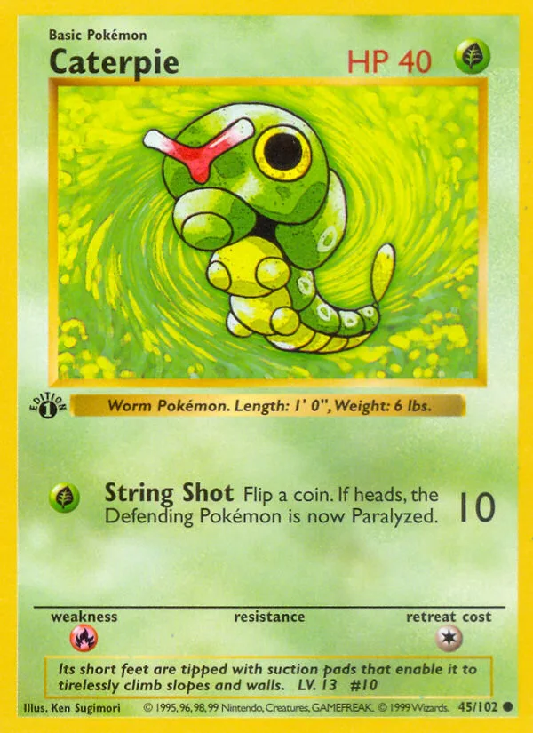Caterpie #45 Base Pokemon card