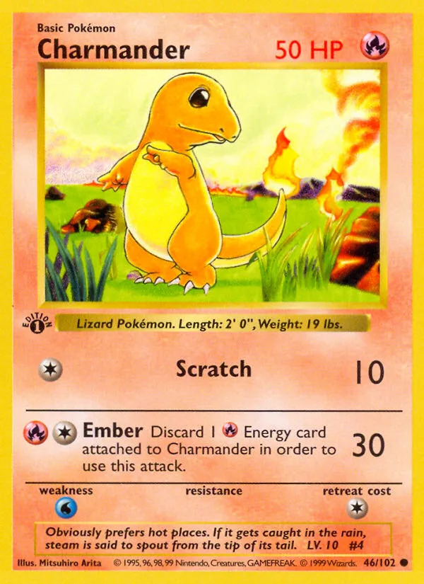 Charmander #46 Base Pokemon card