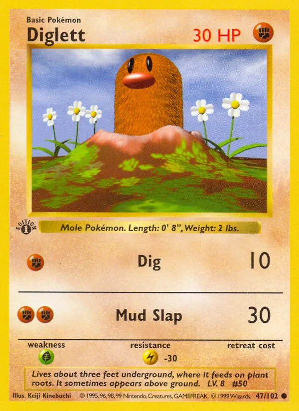 Diglett #47 Base Pokemon card