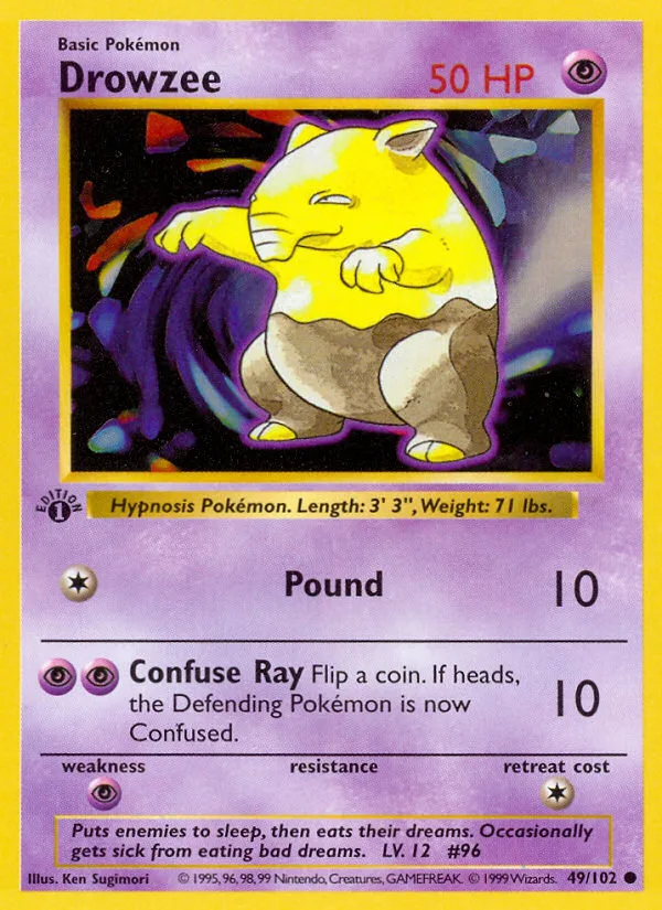 Drowzee #49 Base Pokemon card