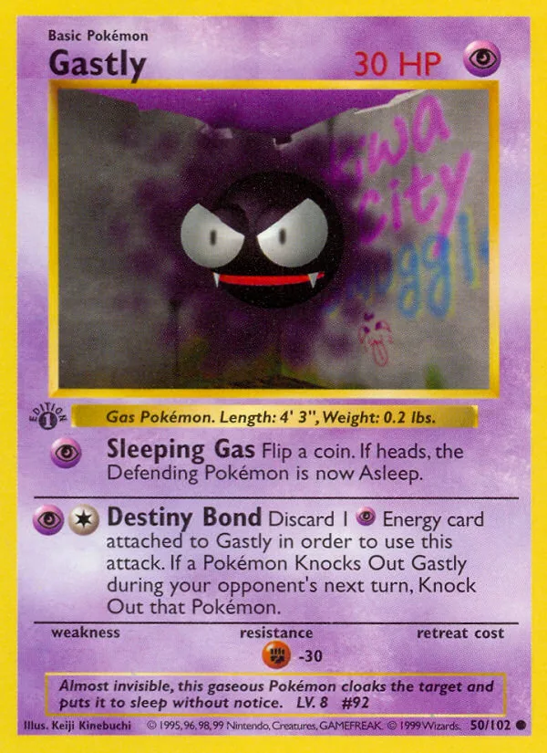 Gastly #50 Base Pokemon card