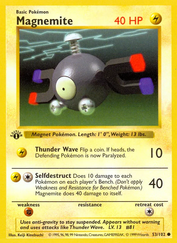 Magnemite #53 Base Pokemon card