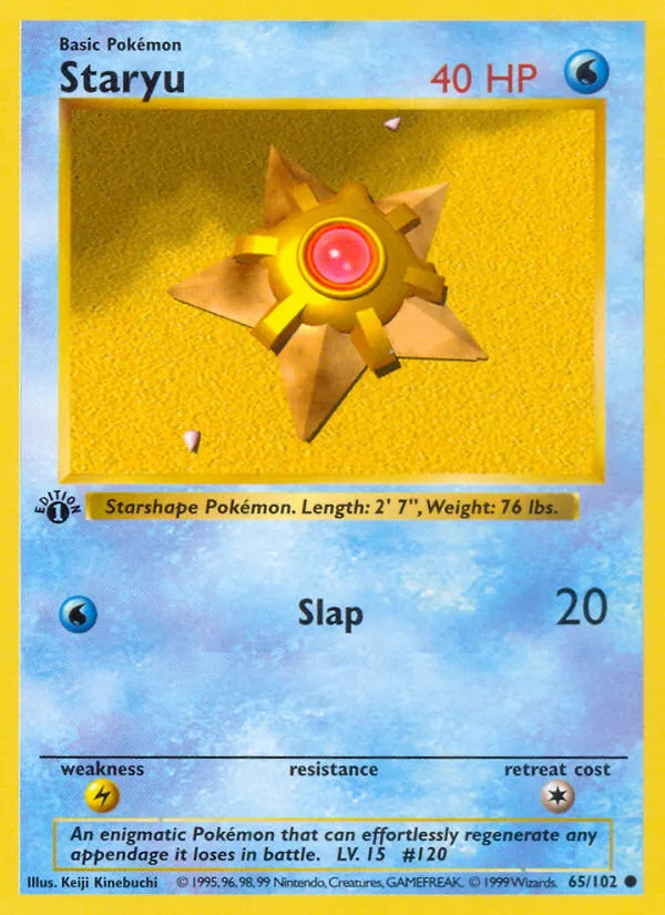 Staryu #65 Base Pokemon card