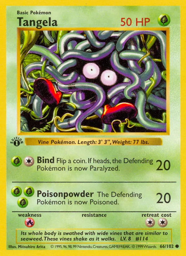 Tangela #66 Base Pokemon card