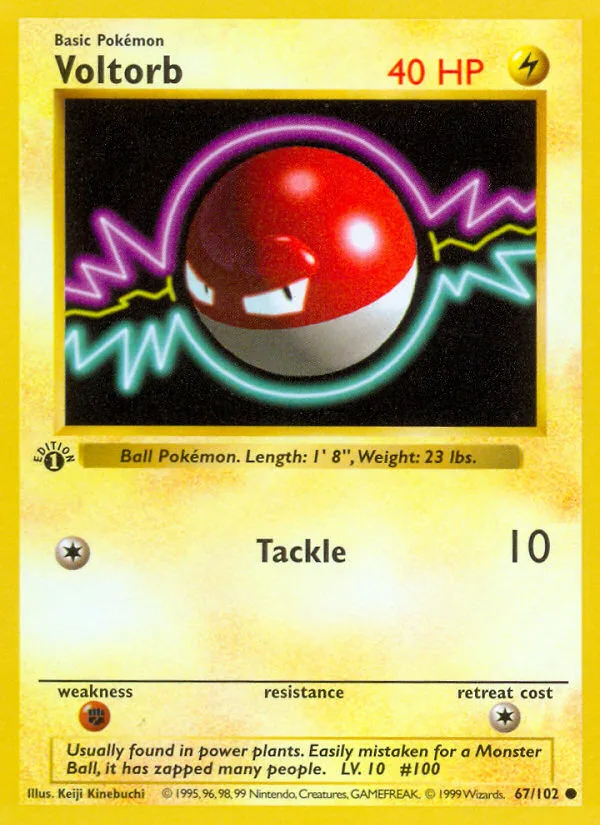 Voltorb #67 Base Pokemon card