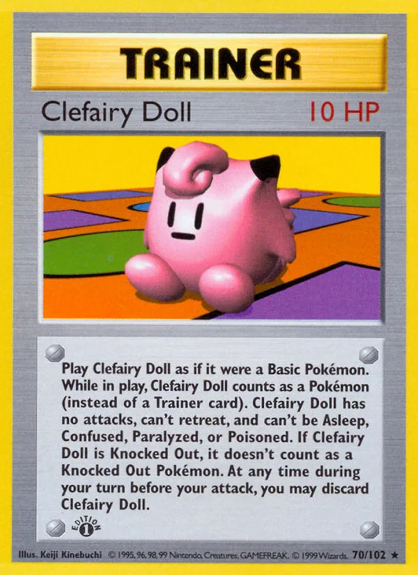 Clefairy Doll #70 Base Pokemon card