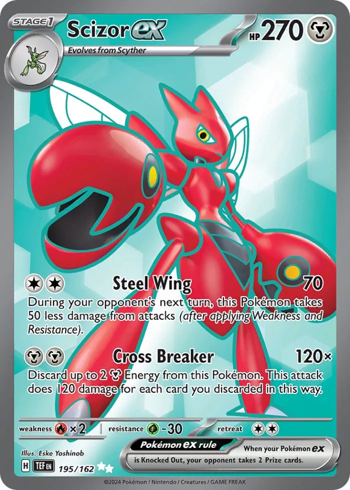 Scizor ex #195 Temporal Forces Pokemon card