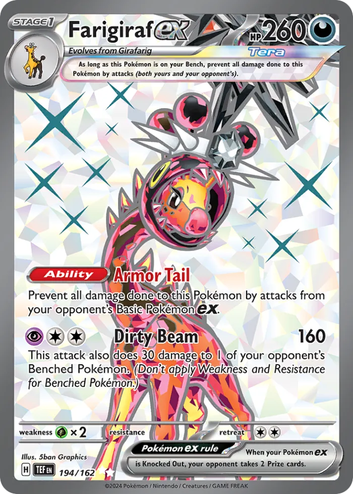 Farigiraf ex #194 Temporal Forces Pokemon card