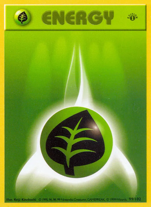 Grass Energy #99 Base Pokemon card