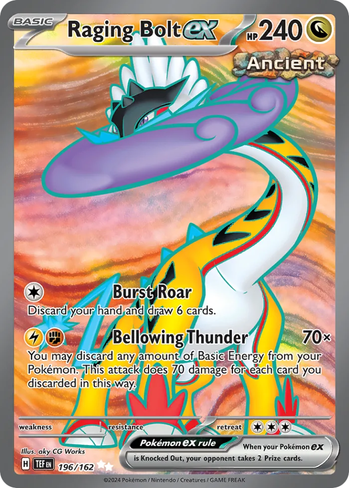 Raging Bolt ex #196 Temporal Forces Pokemon card
