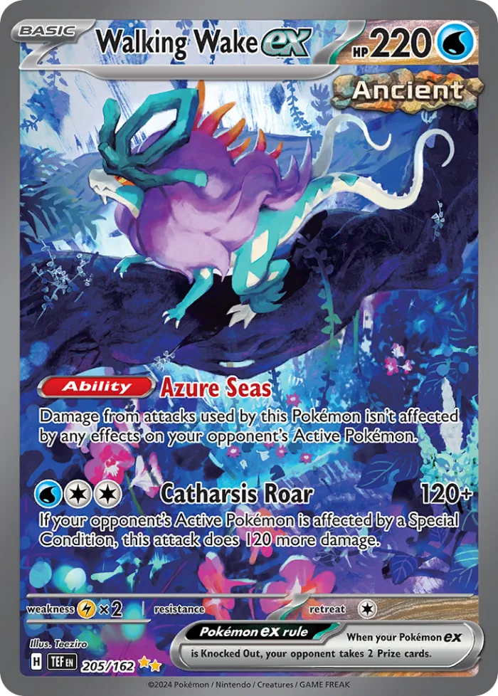 Walking Wake ex #205 Temporal Forces Pokemon card