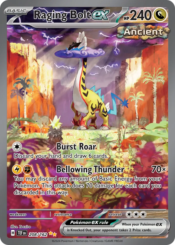 Raging Bolt ex #208 Temporal Forces Pokemon card