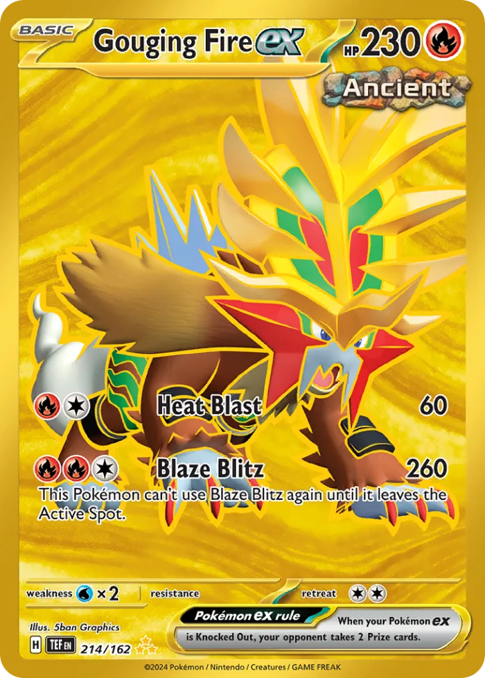 Gouging Fire ex #214 Temporal Forces Pokemon card