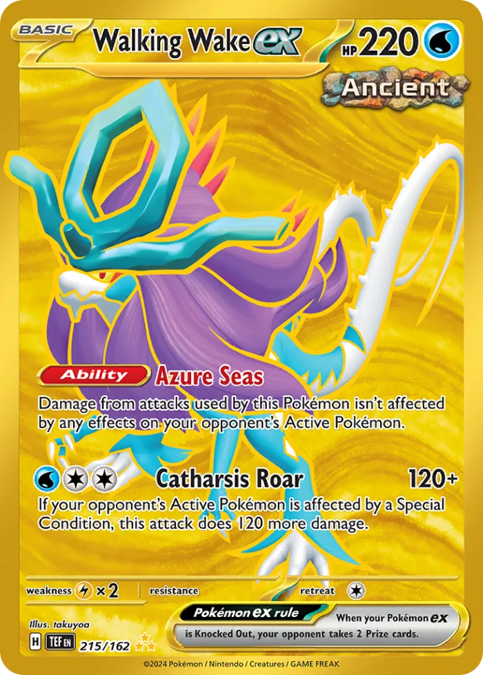 Walking Wake ex #215 Temporal Forces Pokemon card
