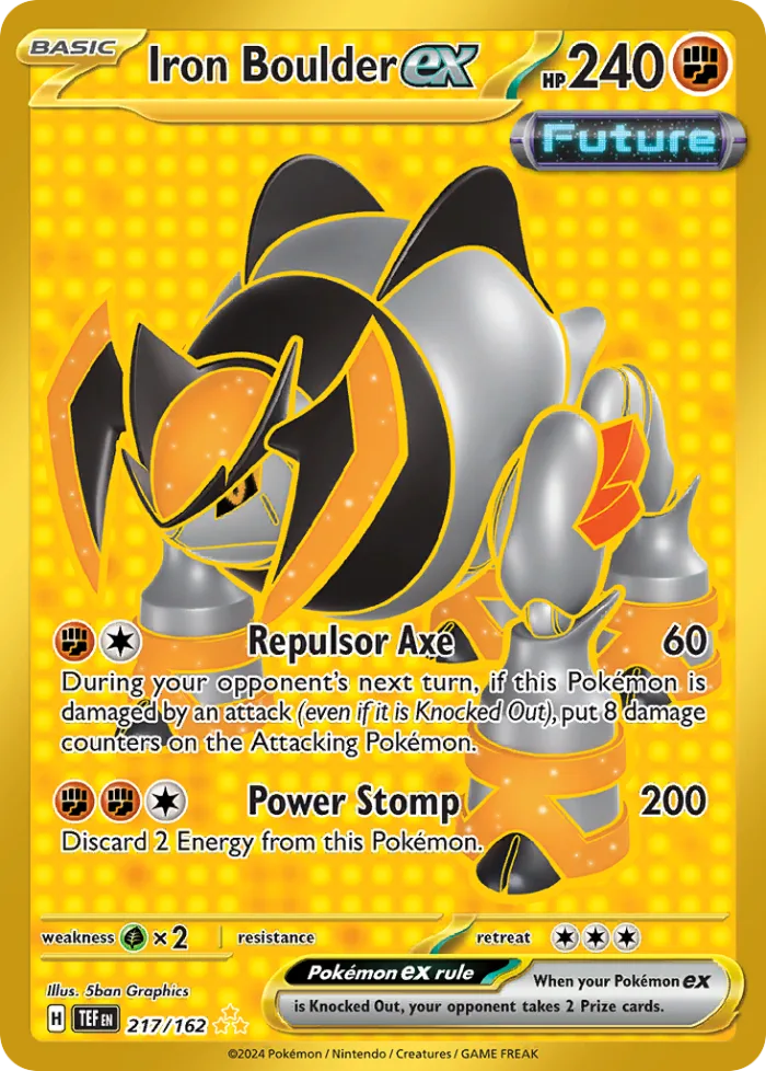 Iron Boulder ex #217 Temporal Forces Pokemon card