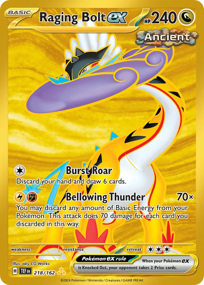 Raging Bolt ex #218 Temporal Forces Pokemon card