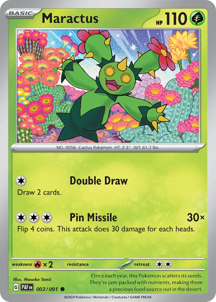 Maractus #3 Paldean Fates Pokemon card