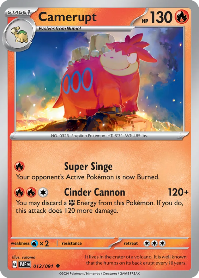 Camerupt #12 Paldean Fates Pokemon card