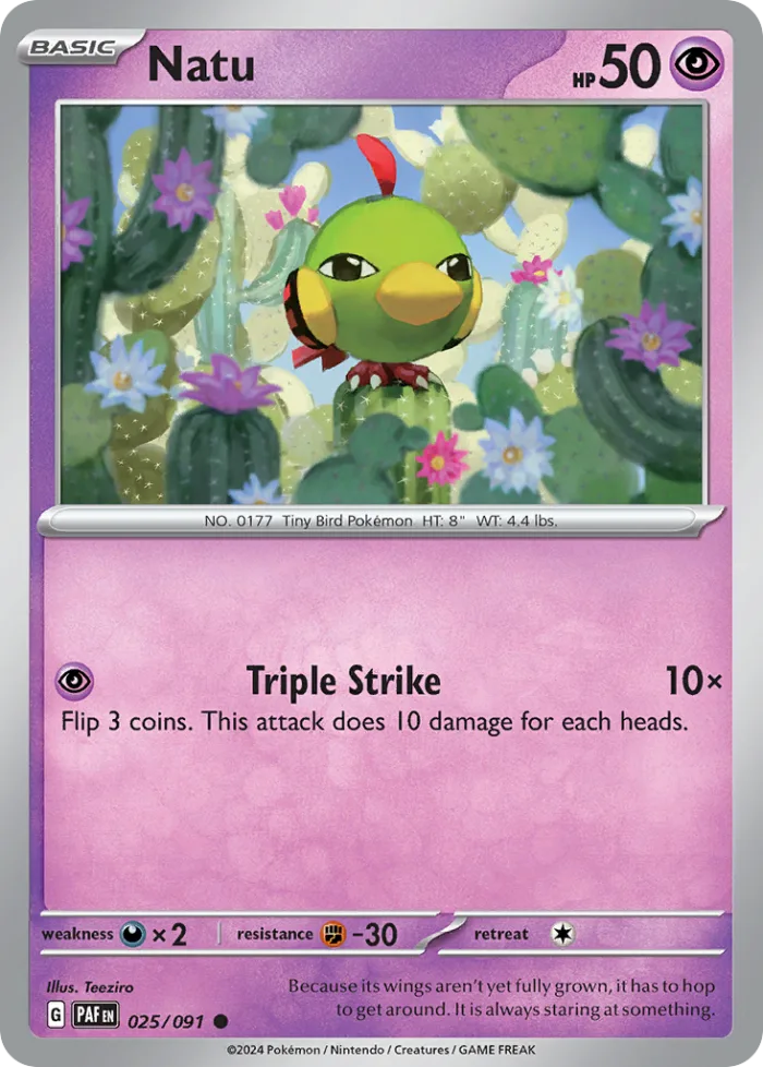 Natu #25 Paldean Fates Pokemon card