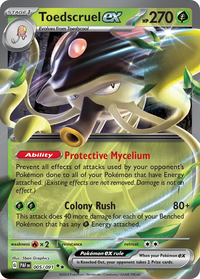 Toedscruel ex #5 Paldean Fates Pokemon card