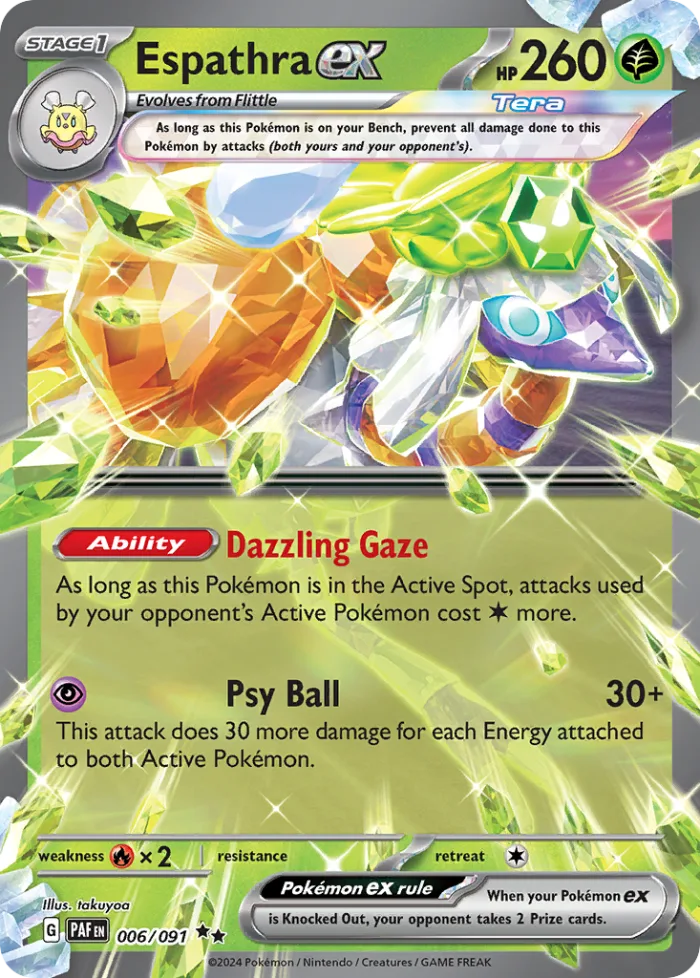 Espathra ex #6 Paldean Fates Pokemon card