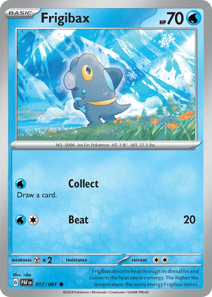 Frigibax #17 Paldean Fates Pokemon card